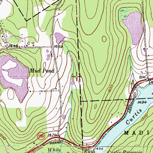 Topographic Map of Domin Airport (historical), PA