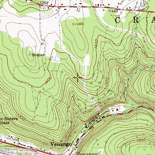 Topographic Map of Hill Top Airport (historical), PA