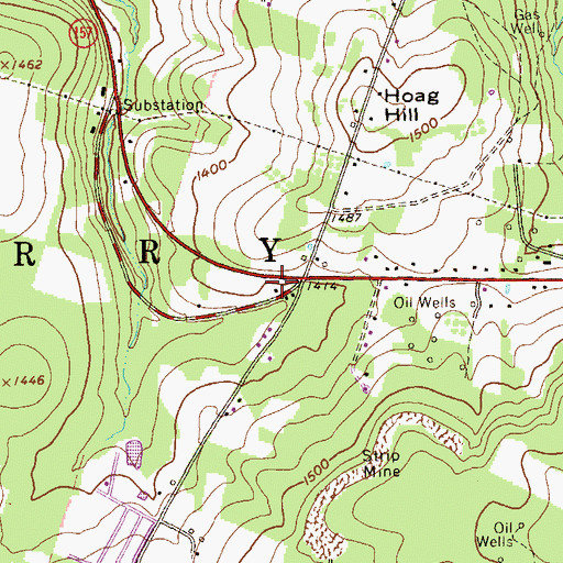 Topographic Map of Darvassy Airport (historical), PA