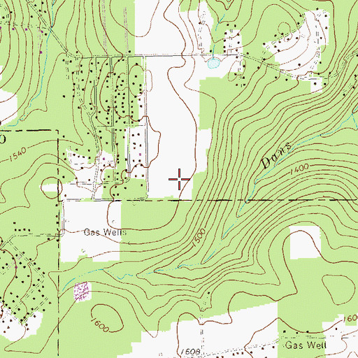 Topographic Map of Armitage Newmansville Airport (historical), PA