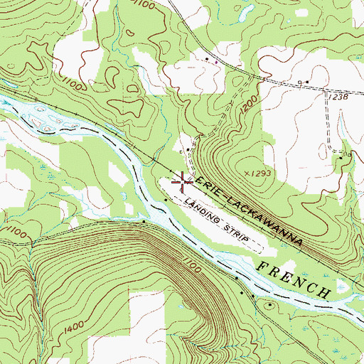Topographic Map of The Farm Airport, PA