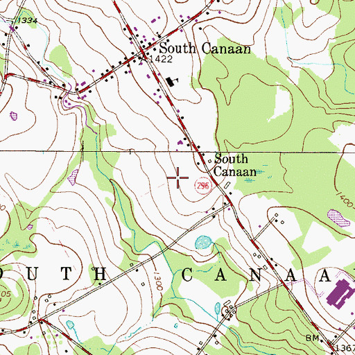 Topographic Map of Reed Airport, PA