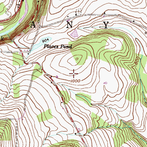 Topographic Map of Chambers Airport, PA