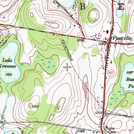 Topographic Map of Endless Mountains Airport (historical), PA