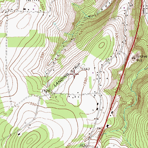 Topographic Map of Shriver Airport, PA