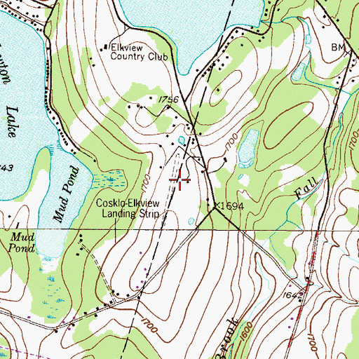 Topographic Map of Cosklos Elkview Airport, PA
