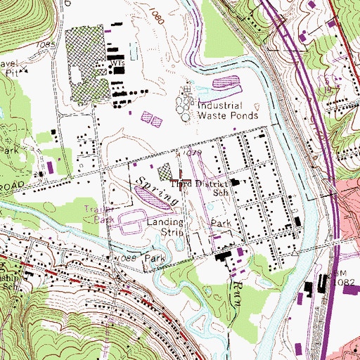 Topographic Map of Spauldings Incorporated Airport (historical), PA