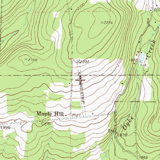 Topographic Map of Hi Line Lodge Airport (historical), PA