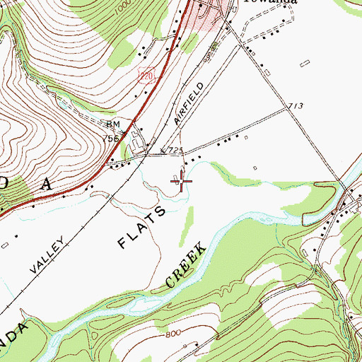 Topographic Map of Bradford County Airport, PA