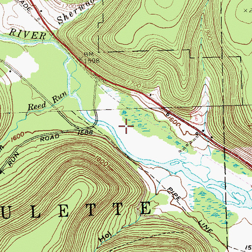 Topographic Map of Ranch-Aero Airport, PA