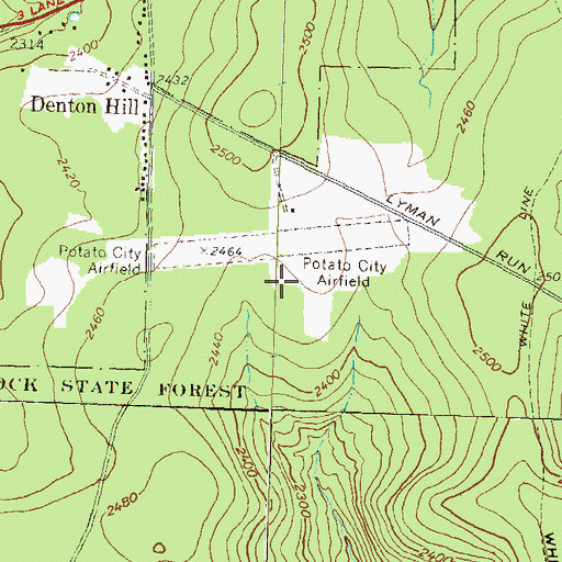 Topographic Map of Potato City Airport (historical), PA