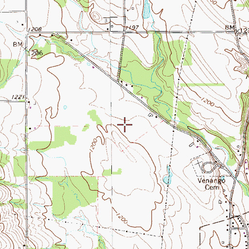Topographic Map of Rolling Acres Farm Airport (historical), PA