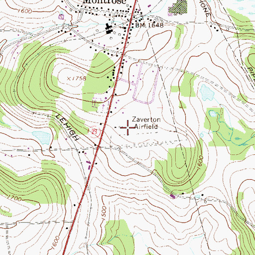 Topographic Map of Husky Haven Airport, PA