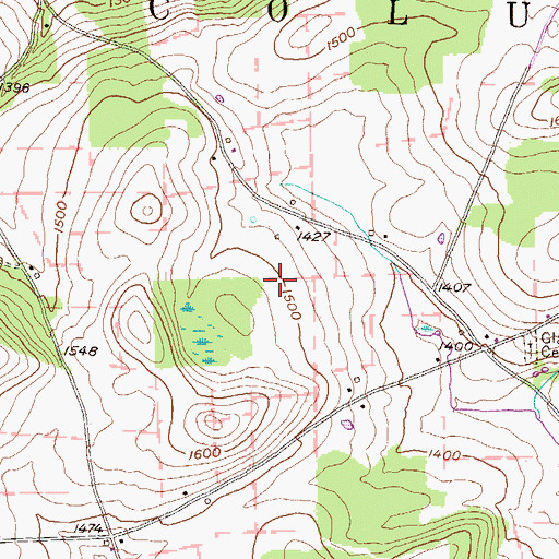 Topographic Map of McClure Airport (historical), PA