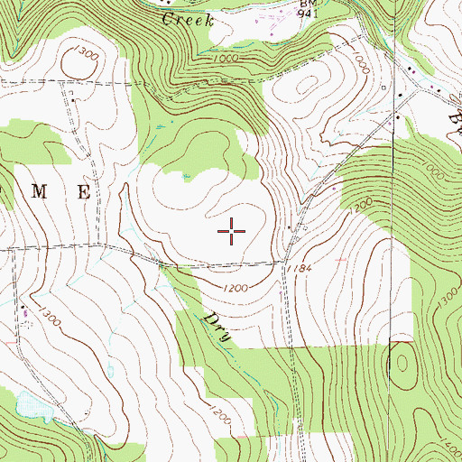 Topographic Map of Rome Springs Airport (historical), PA