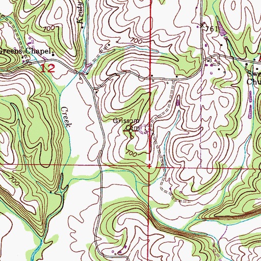 Topographic Map of Grissom Cemetery, AL