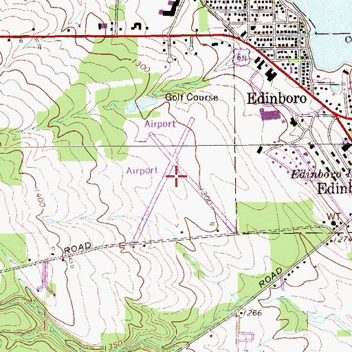 Topographic Map of Culbertson Hills Airport (historical), PA