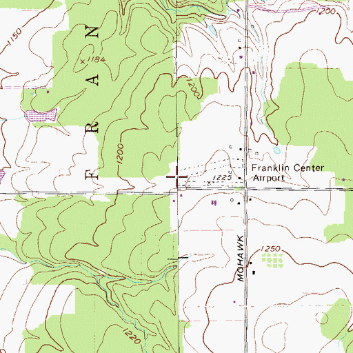 Topographic Map of Franklin Center Airport (historical), PA