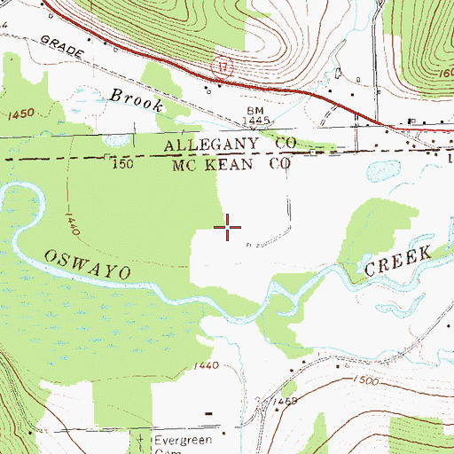 Topographic Map of Freefall Oz Airport, PA