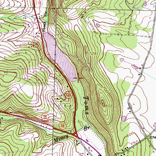 Topographic Map of K Section Dam, PA