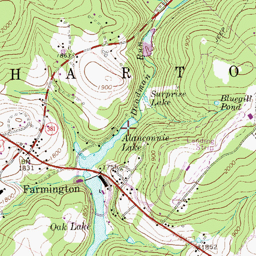 Topographic Map of Lake George Dam, PA