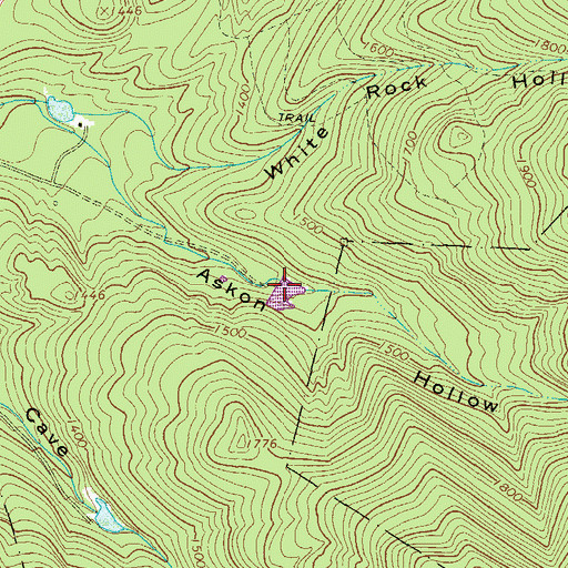 Topographic Map of Askon Hollow Dam, PA