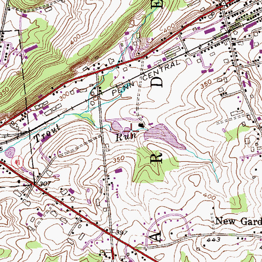 Topographic Map of Green Valley Farms Lake, PA