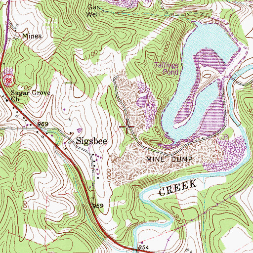 Topographic Map of Robena Slurry Pond Number Six Dam, PA