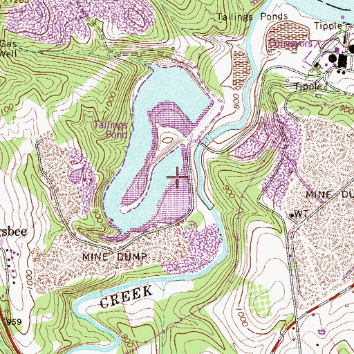 Topographic Map of Robena Slope Mine Refuse Bank Dam, PA