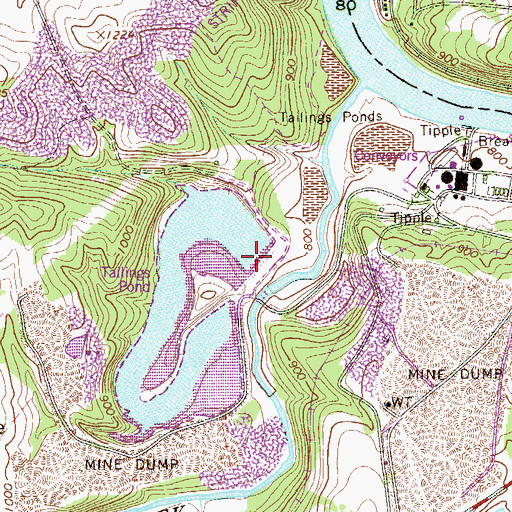 Topographic Map of Active Uellow Boy Pond, PA