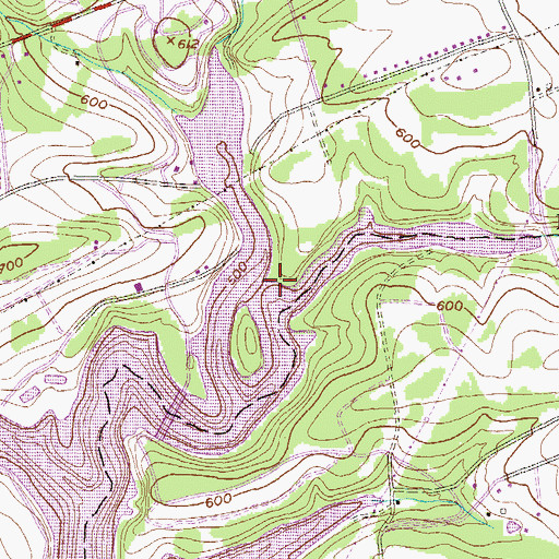 Topographic Map of Muddy Run Recreation Reservoir, PA