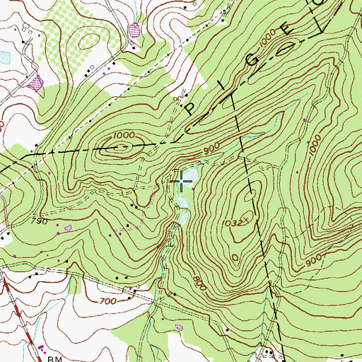 Topographic Map of Upper Pigeon Hill Dam, PA