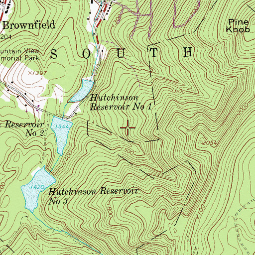 Topographic Map of Hutchinson Reservoir Dam Number Two, PA