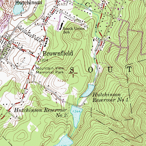 Topographic Map of Hutchinson Reservoir Dam Number One, PA
