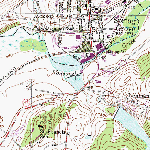 Topographic Map of Hanover Road Dam, PA