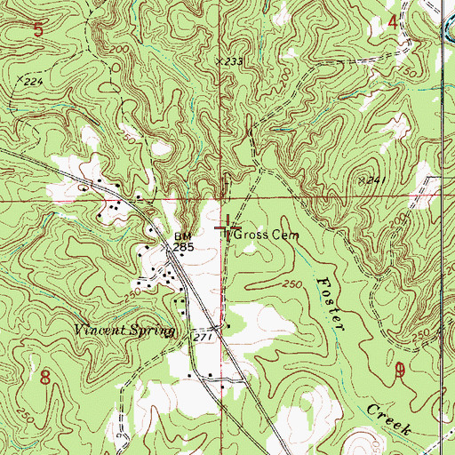 Topographic Map of Gross Cemetery, AL