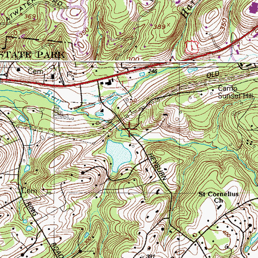 Topographic Map of Hillock Dam, PA