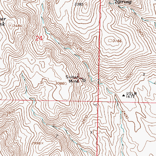 Topographic Map of Sultan Mine, AZ