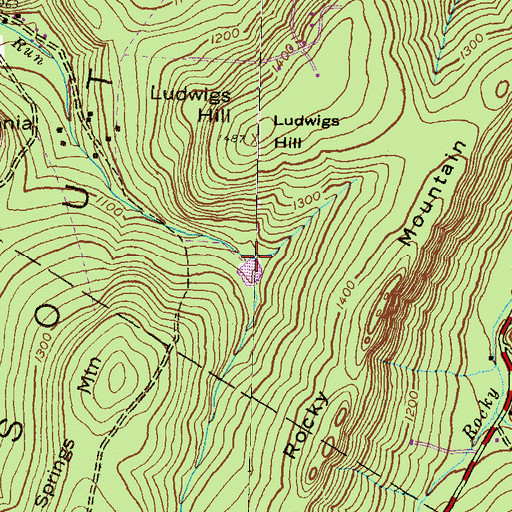Topographic Map of Caledonia Water Company Pond, PA