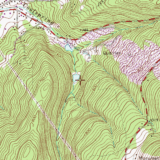 Topographic Map of Cool Spring Dam Number Two, PA