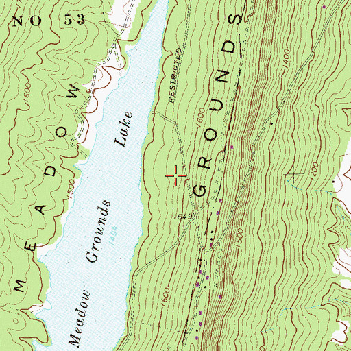 Topographic Map of Meadow Grounds Dam, PA