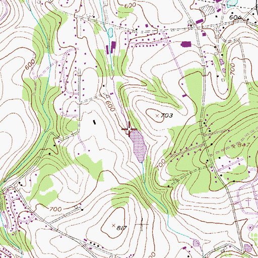 Topographic Map of Kehm Run Dam, PA