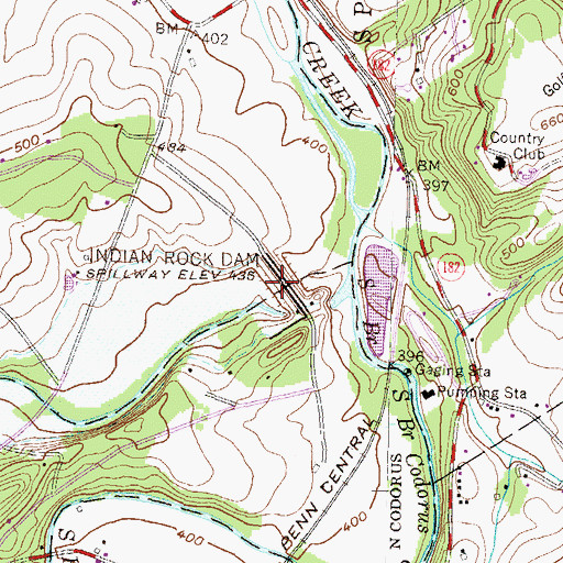 Topographic Map of York Indian Rock Dam, PA