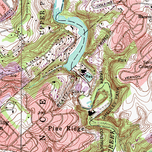 Topographic Map of Crum Creek Dam, PA