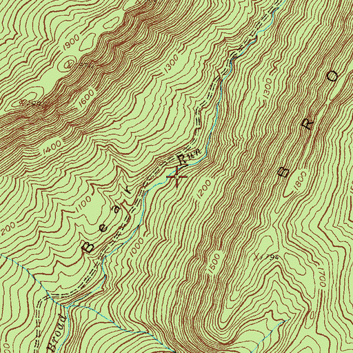 Topographic Map of Bear Valley Dam, PA