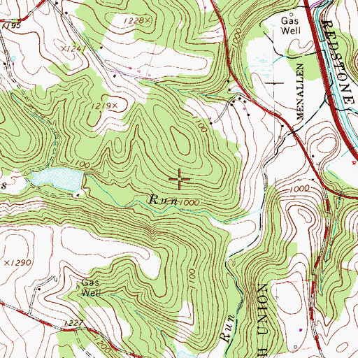 Topographic Map of Keister Run Dam, PA