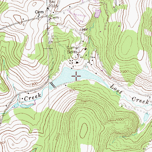 Topographic Map of Triss Lake, PA