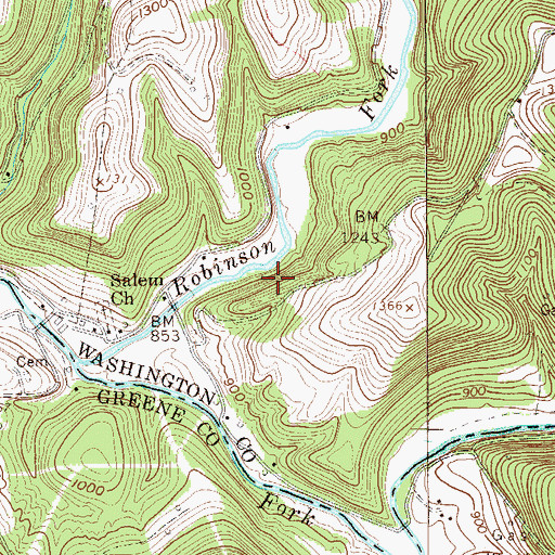 Topographic Map of Pa-647 Dam, PA