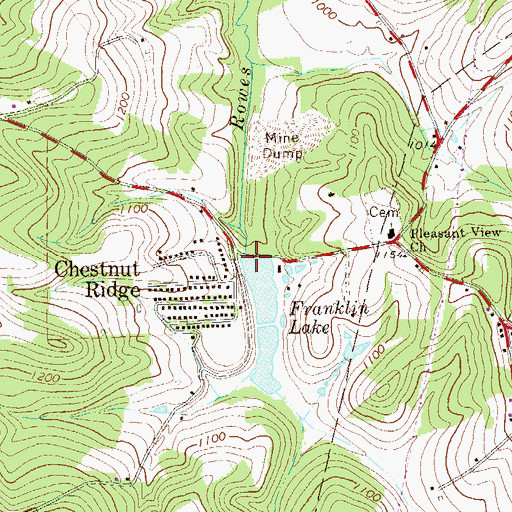 Topographic Map of Royal Reservoir Dam, PA