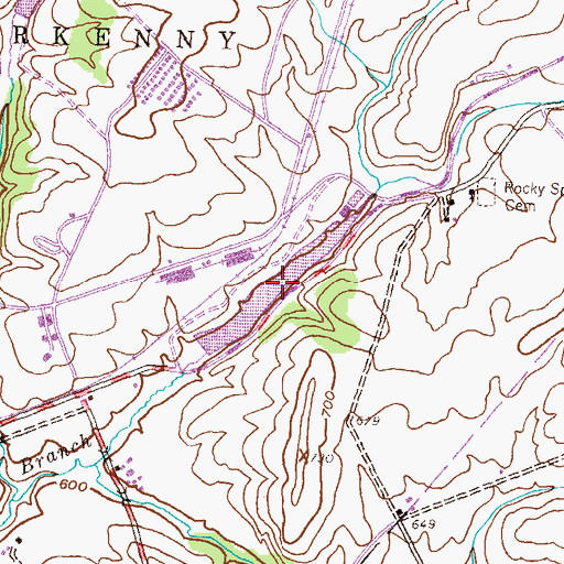 Topographic Map of Rocky Spring Lake, PA
